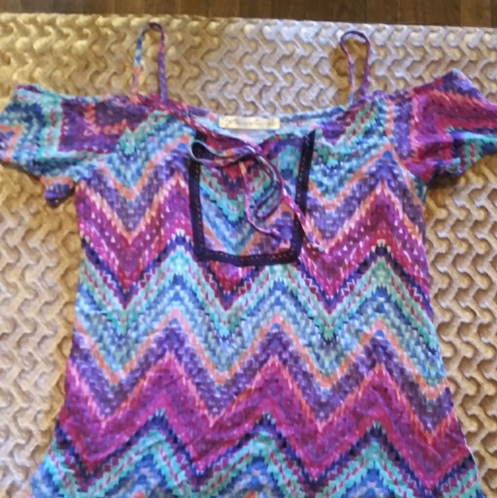 Off the shoulders colorful top